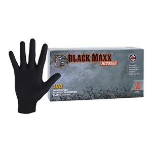 Black Maxx Nitrile Exam Gloves Large Black Non-Sterile, 10 BX/CA