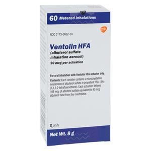 Ventolin HFA Inhalation Aerosol 90mcg w/dose counter Inhaler 8gm Each