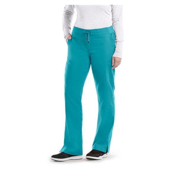 Greys Anatomy Cargo Pant 6 Pockets Small Teal Womens Ea