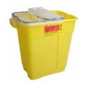 Sharps Container 5gal Clear/Yellow 7-1/2x10-1/2x18" Vrtcl Entr Fnl/Cp Plstc 8/Ca