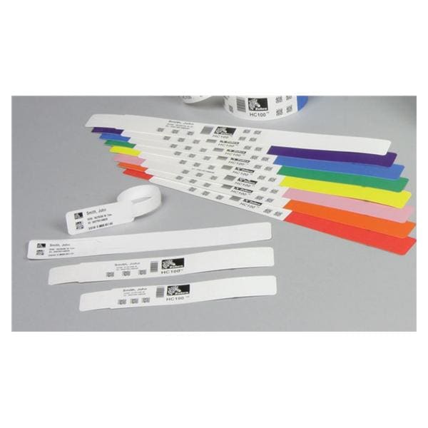 Zebra Z-Band Direct Identification Wristband Polypropylene White 6/Ca