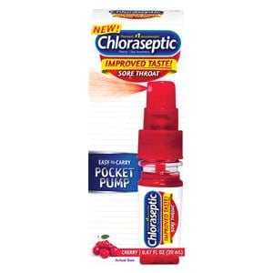 Chloraseptic Sore Throat Spray Pocket Pump 20mL/Bt, 12 BT/CA