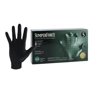 SemperForce Nitrile Exam Gloves Small Black Non-Sterile