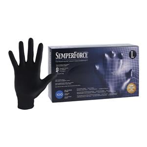 SemperForce Nitrile Exam Gloves Large Black Non-Sterile