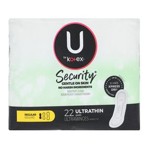 U by Kotex Menstrual Pad Regular Mod White Disposable Fragrance Free LF 22/Pk, 8 PK/CA