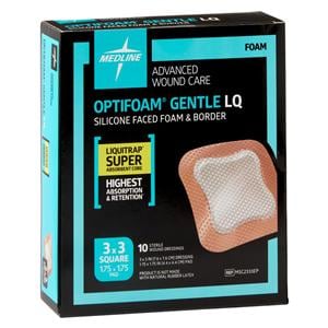 Optifoam Gentle Silicone/Foam Border Dressing 3x3" Sterile Square LF