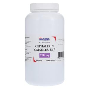 Cephalexin Capsules 250mg Bottle 500/Bottle Each