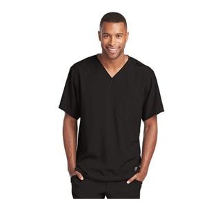 Skechers Scrub Top V-Neck 1 Pocket X-Small Black Mens Ea