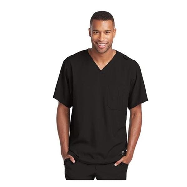 Skechers Scrub Top V-Neck 1 Pocket X-Small Black Mens Ea