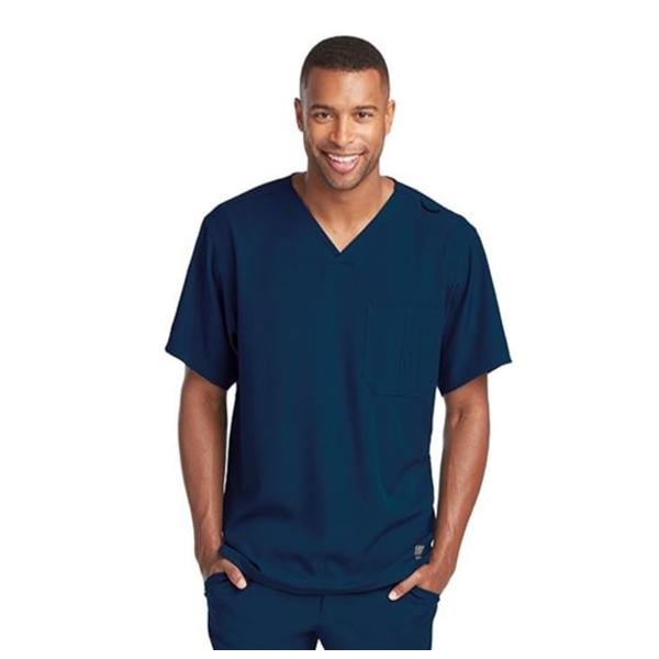 Skechers Scrub Top V-Neck 1 Pocket Medium Navy Mens Ea