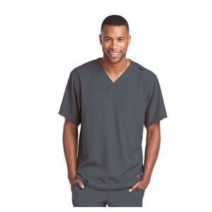 Skechers Scrub Top V-Neck 1 Pocket Small Pewter Mens Ea