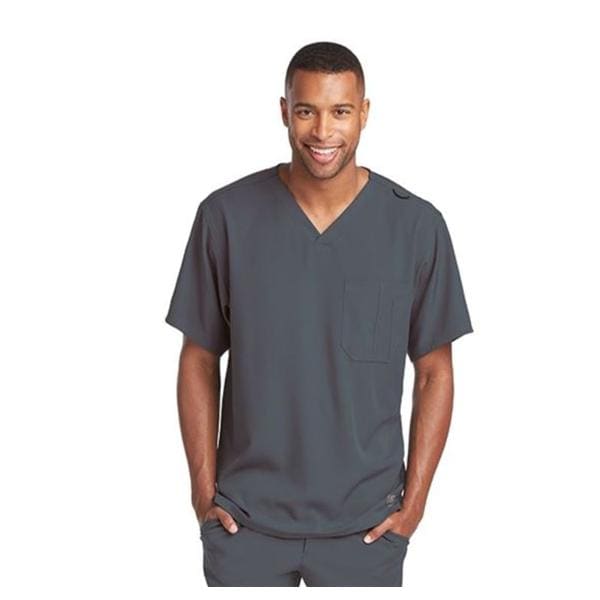 Skechers Scrub Top V-Neck 1 Pocket Small Pewter Mens Ea