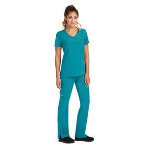 Skechers Scrub Top 3 Pockets 2X Small Teal Womens Ea