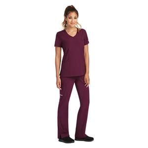 Skechers Scrub Top 3 Pockets 2X Small Wine Womens Ea