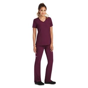 Skechers Scrub Top 3 Pockets X-Small Wine Womens Ea