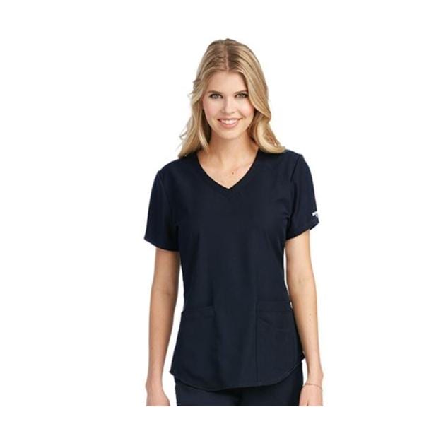 Skechers Scrub Scrub Top V-Neck 3 Pockets X-Small Black Womens Ea