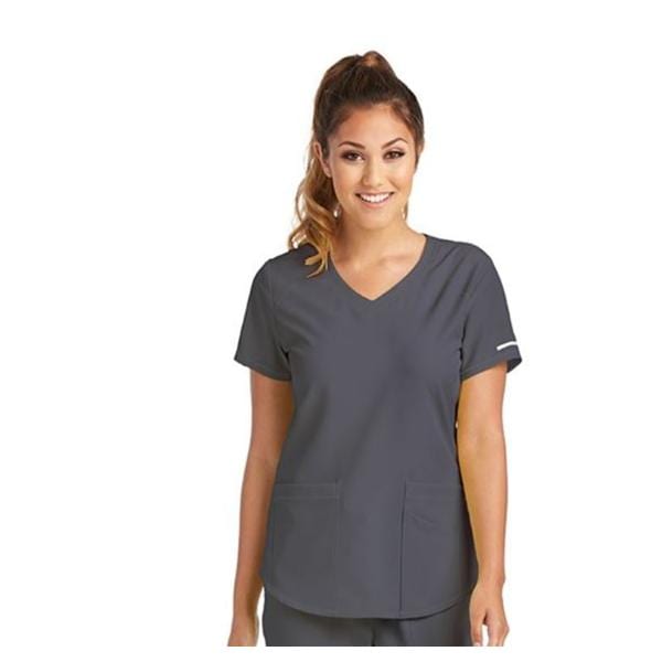 Skechers Scrub Scrub Top V-Neck 3 Pockets X-Large Pewter Womens Ea