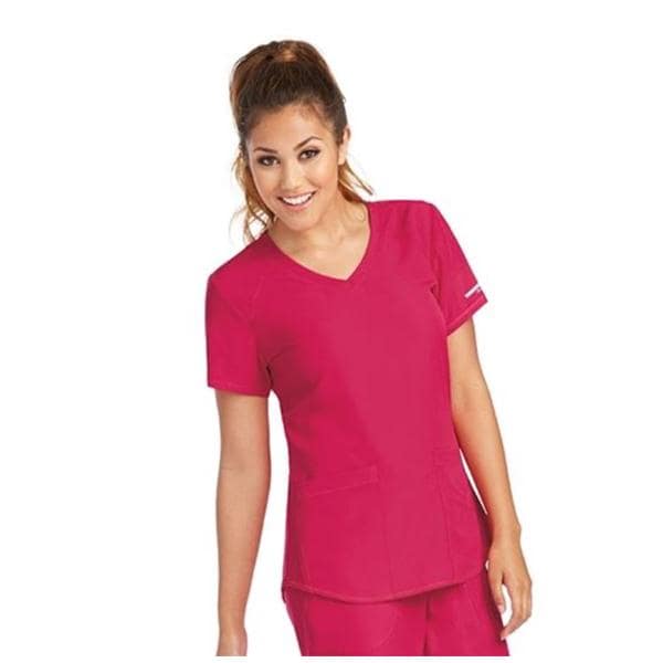 Skechers Scrub Scrub Top V-Neck 3 Pockets 4X Large Cherry Pie Womens Ea