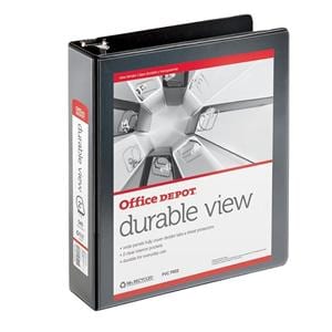 Office Depot Brand View Binder With Slant Ring, 2" Rings, 39% Recycled, Black Ea