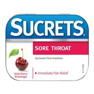 Sucrets Throat/Cough Lozenges Wild Cherry 18/Bx, 24 BX/CA