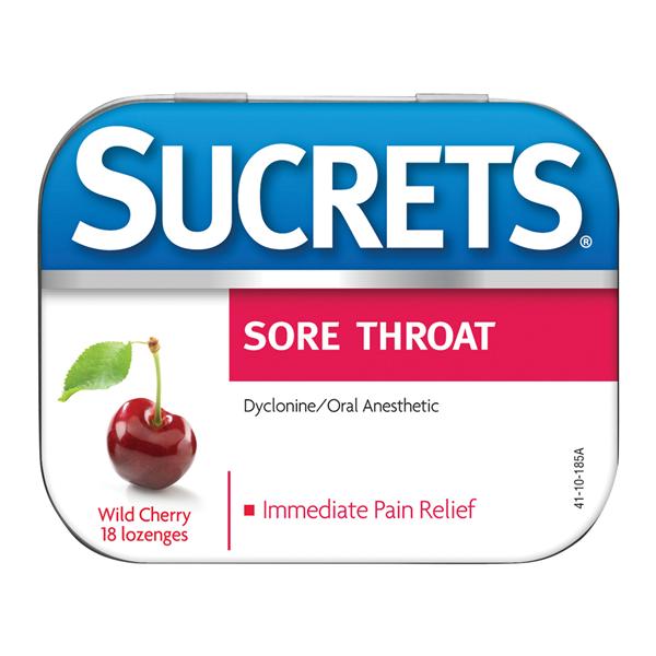 Sucrets Throat/Cough Lozenges Wild Cherry 18/Bx, 24 BX/CA