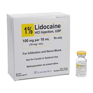 Lidocaine HCl Injection 1% MDV 10mL 25/Package