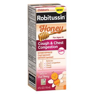 Robitussin Honey DM Children Cough/Congestion Liquid 10/100mg 4oz/Bt, 24 BT/CA