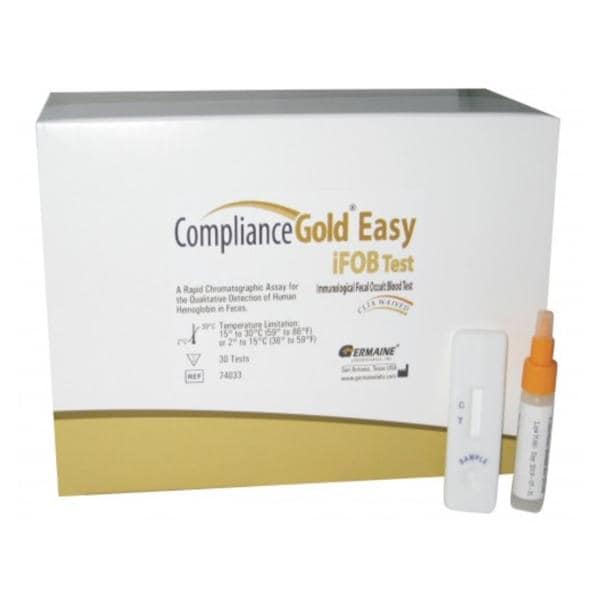 Compliance Gold iFOB: Immunological Fecal Occult Blood Test Kit CLIA Wvd 30/Bx