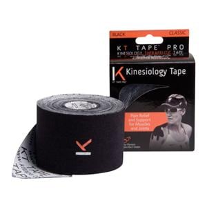 KT Tape Kinesiology Tape Cotton/Elastic 2"x16' Black 8/Pk