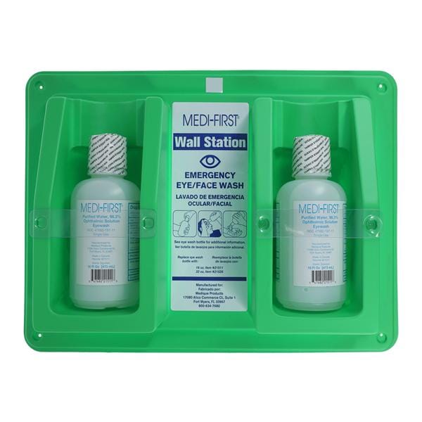 First Aid Eye Wash Wall Station Eye Wash 2 Bottles 16oz Ea