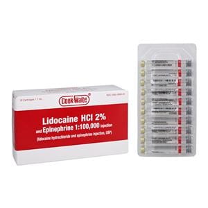 Cook Waite Lidocaine HCl 2% Epinephrine 1:100,000 1.7 mL 50/Bx