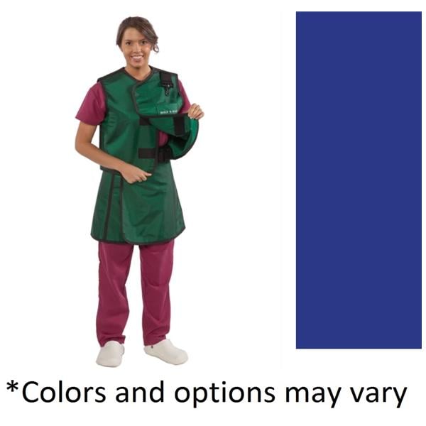 X-Ray Apron/Vest Royal Blue Medium Lead Free With Thyroid Collar Ea