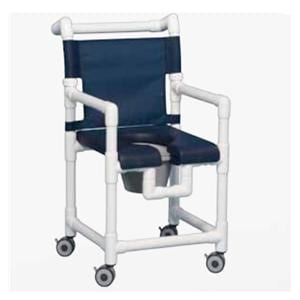 Deluxe Shower/Commode Chair 300lb Capacity Twin Wheel Casters/All Locking