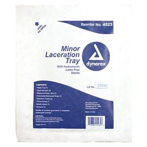 Laceration Tray Waterproof Drape Blue/Scissors