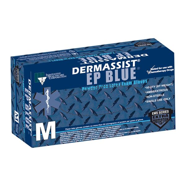 DermAssist Latex Exam/Chemo Gloves X-Large Blue Non-Sterile