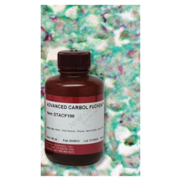 Carbol Fuchsin Stain Solution 125mL For Histology Bottle Ea