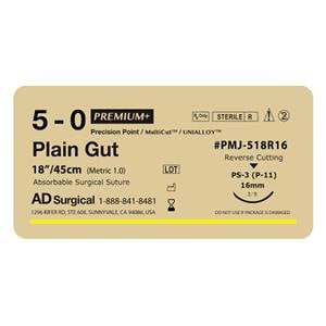 Unify Suture 5-0 18" Plain Gut Monofilament PS-3 Beige 12/Bx