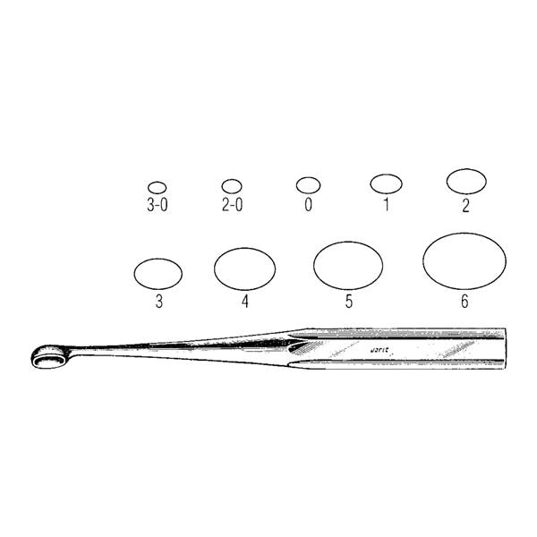 Bruns Oval Cup Curette 9" Stainless Steel Ea