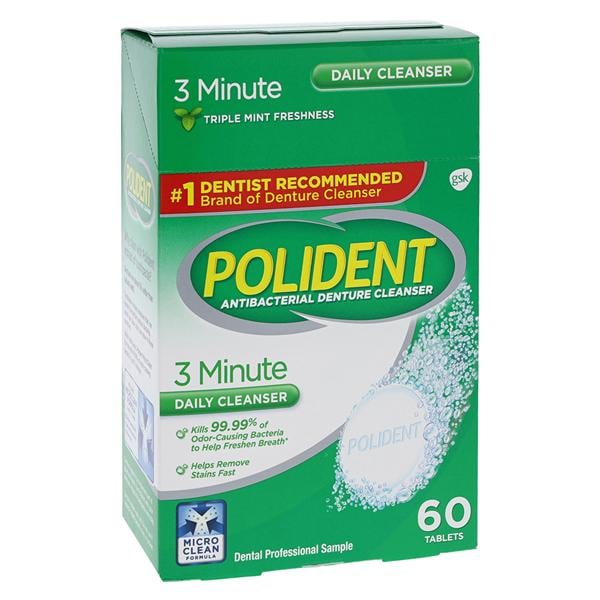 Polident Denture Cleanser Sod Bicarb Orl 6 Tabs 3 Min 3Mnt Frsh Tabs 10/Bx