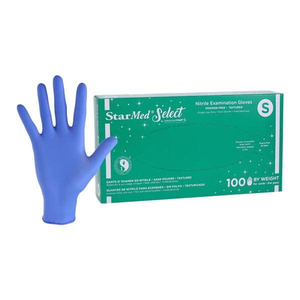 StarMed Select Nitrile Exam Gloves Small Periwinkle Non-Sterile