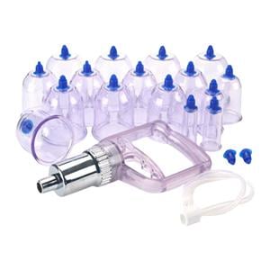 Longevity Cupping Set Transparent Plastic With Pistol Grip Pump