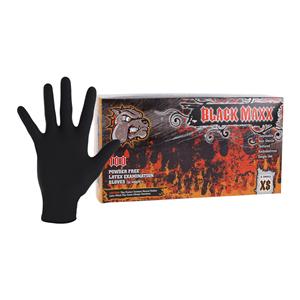 Black Maxx Latex Exam Gloves X-Small Black Non-Sterile