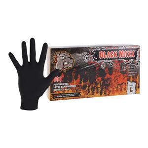 Black Maxx Latex Exam Gloves Large Black Non-Sterile, 10 BX/CA