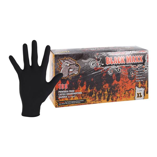 Black Maxx Latex Exam Gloves X-Large Black Non-Sterile, 10 BX/CA