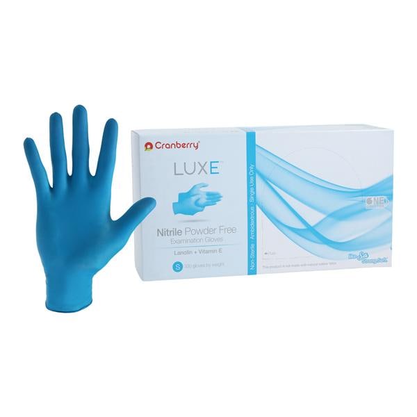 Luxe Nitrile Exam Gloves Small Azure Blue Non-Sterile