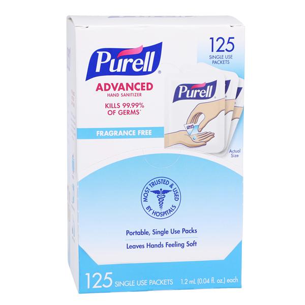 Purell Advanced Wipes Sanitizer Individual Packets 125/Bx, 12 BX/CA