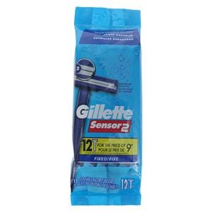 Gillette Sensor2 Razor Twin Blade Blue Disposable 12/Pk