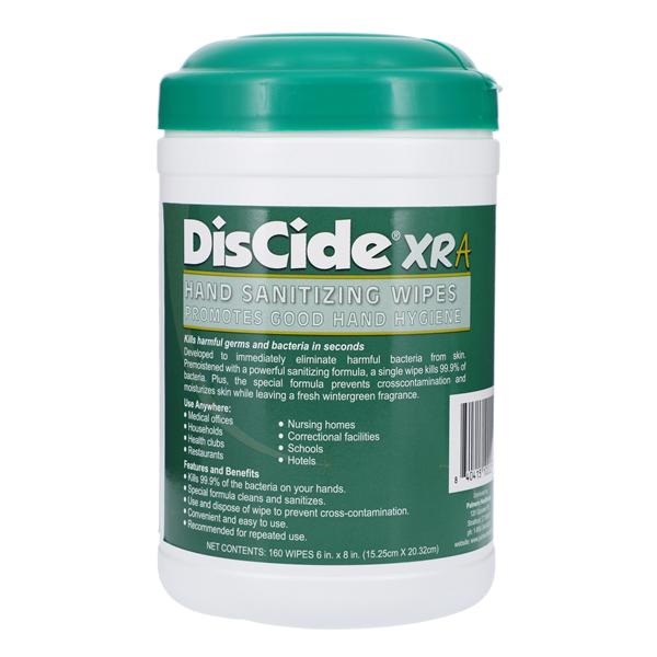 Sanitizer Wipes DisCide XRA Canister Wintergreen 160/Pk, 12 PK/CA