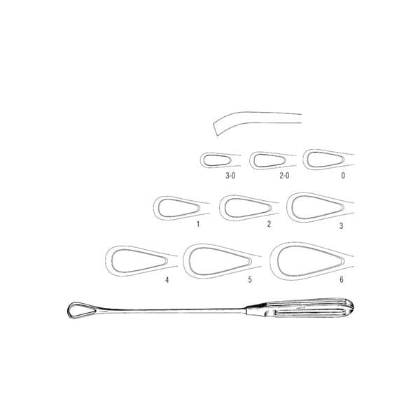 Sims Uterine Curette 11" Stainless Steel Reusable Ea