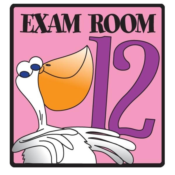 Exam Room 12 Sign Flat Surface Mount Pelican Ea